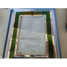 Reed & Barton Silverplate Picture Frame With Jade Green Enamel 6346   192627600070